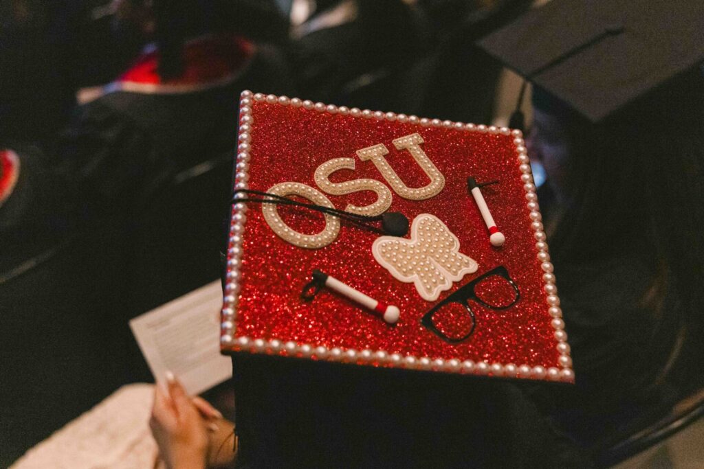 OSU decorated grad cap